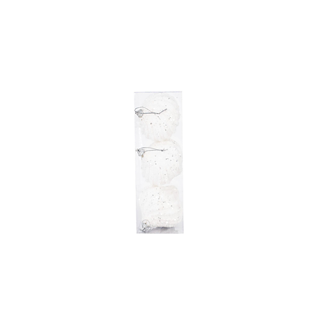 Set 3 globuri titirez decorative de Craciun, plastic, 8 cm 