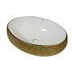 Lavoar oval Sanitop Goldie, montaj blat, ceramica, auriu, 48 x 34 x 16 cm