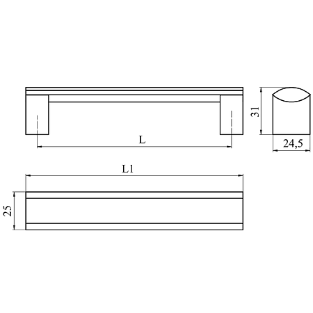 Maner AA329B 224 mm, aluminiu mat