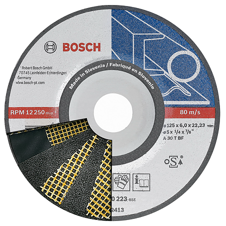 Disc degrosare pentru metal, Bosch 2608600223, 125 x 22.23 x 6 mm 