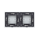 Panou intrerupator 2 x dublu Livolo VL-P701/01-4W, sticla securizata, alb 