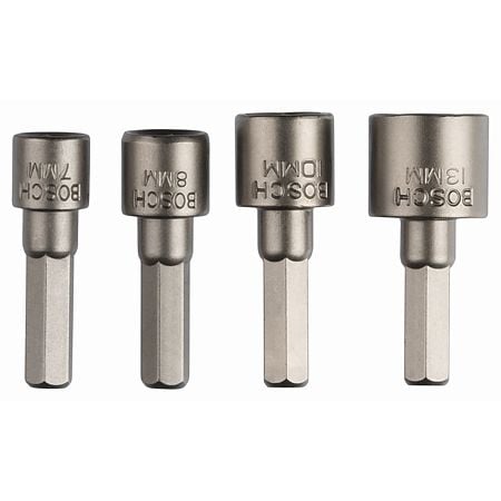 Set 4 chei tubulare Bosch, 1/4", 7 - 13 mm