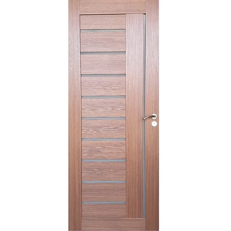 Usa interior celulara cu geam Pamate U80, reversibila, MDF, stejar auriu, toc fix, 200 x 60 x 3.5 cm