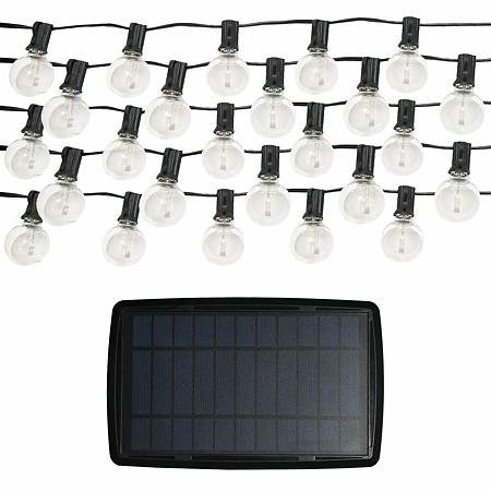 Instalatie solara cu LED Hepol, 50 x LED G40, lumina multicolora, 1500 cm