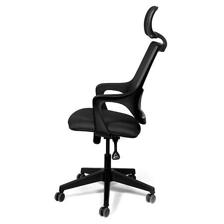 Scaun birou ergonomic gri inchis Kronsit Verona, tapiterie textila, rotativ, reglabil pe inaltime, 59 x 51 x 130 cm
