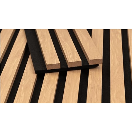 Panou riflaj acustic Stejar Saragossa, MDF, suport feltru 8 mm, interior, 2600 x 144 x 20 mm