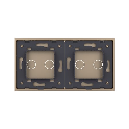 Panou intrerupator 2 x dublu Livolo VL-P701/01-4A, sticla securizata, auriu