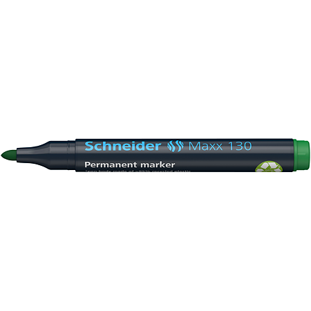 Marker permanent Schneider, varf rotund, 3 mm, cu vopsea verde