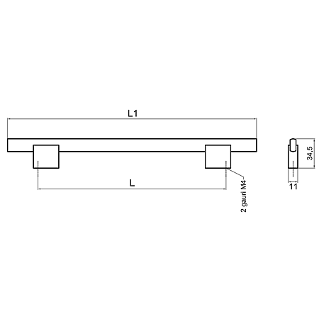 Maner FA 6286 128 mm, aluminiu mat Maner FA 6286 128 mm, aluminiu mat