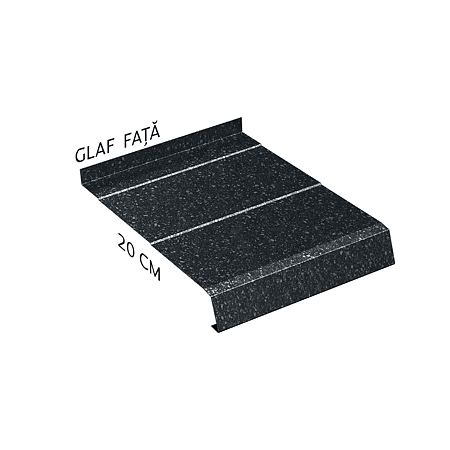 Glaf metalic exterior Caretta Briliant Z200, otel, gri, RAL 7016, 3000 x 200 mm