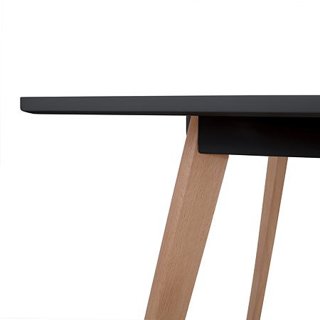 Masa living Celia, blat din MDF vopsit, picioare lemn de fag, negru, 120 x 80 cm Masa living Celia, blat din MDF vopsit, picioare lemn de fag, negru, 120 x 80 cm