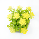 Aranjament decorativ ghiveci flori artificiale, galbene, 8 x 18 cm