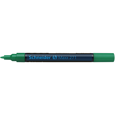 Marker permanent Schneider, varf rotund, 2 mm, cu vopsea verde