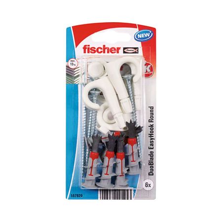Diblu Fischer Duoblade Easyhook rosu, nylon, 4 x 70 mm, 2 bucati