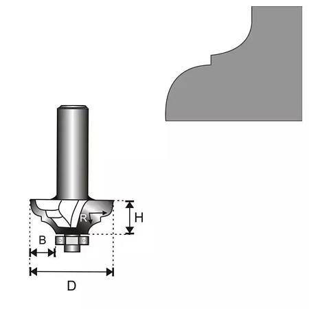 Freza lemn Dedra, otel, 2 lame tungsten, prindere standard, 12 x 38.4 mm