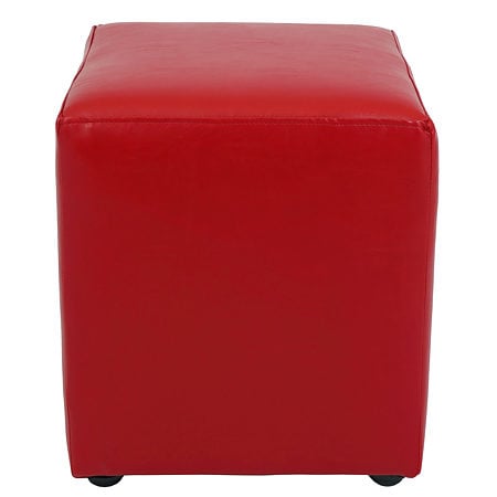 Taburet Cube, tapiterie piele ecologica, rosu IP 21900, 45x37x37 cm
