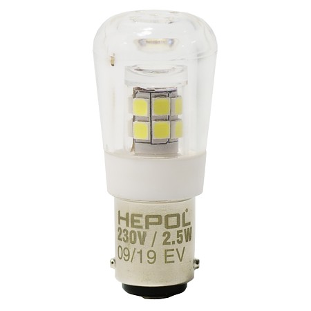 Bec LED Hepol, pentru masina de cusut, BA15D, 2.5 W, 260 lm, lumina rece 6500 K