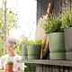 Ghiveci Elho Greenville Round, plastic, verde, diametru 18 cm, 16 cm