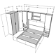 Dormitor modern Madrid, PAL melaminat, pat + 2 x dulap + 2 x corp lateral + corp suspendat, stejar bronze/lemn natural