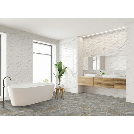 Gresie exterior/interior Cesarom Quartz, portelanata, gri, clasa de aderanta R11, PEI 4, 9 mm, 60 x 30 cm