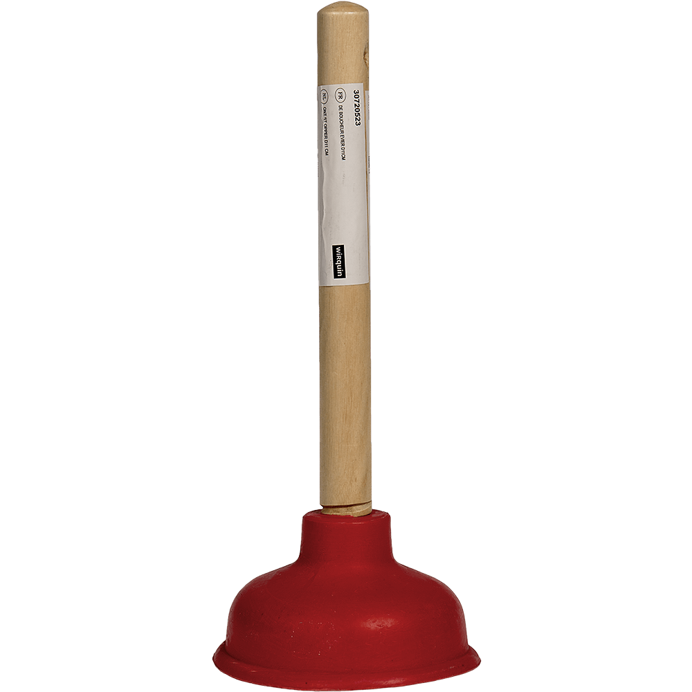 Pompa manuala pentru desfundare Wirquin, lemn-cauciuc, rosu, 11 cm