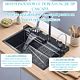Chiuveta bucatarie multifunctionala smart BadenMob, 1 cuva, inox auriu, afisaj digital, doua cascade, spalator pahare, dozator detergent, baterie extensibila cu 3 functii, tocator, tava si sita inclusa, antizgarieturi, sistem preaplin, 75 x 45 x 22 cm