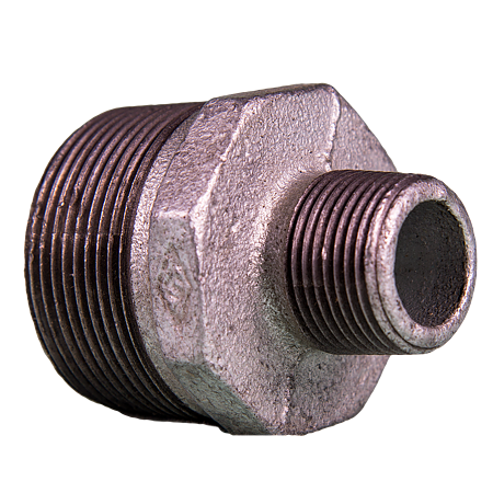 Niplu redus, fonta, zincat, 1 1/2 inch x 3/4 inch