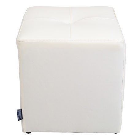 Taburet Cool tapiterie imitatie de piele, alb IP21894, 36 x 36 x 38 cm