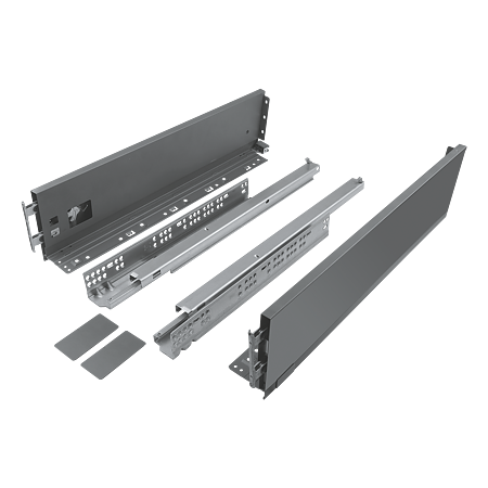 Kit pentru sertar Teko premium 4D, otel si plastic, antracit, 35 kg, 350 mm, H212
