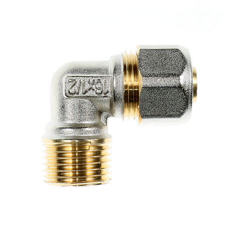 Cot pentru teava multistrat, alama, filet exterior, 16 mm x 1/2 inch, pentru sisteme de incalzire