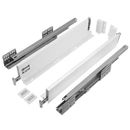 Sistem pentru sertar, Teko Slim, alb, slim, 40 kg, H 86 mm, 500 mm