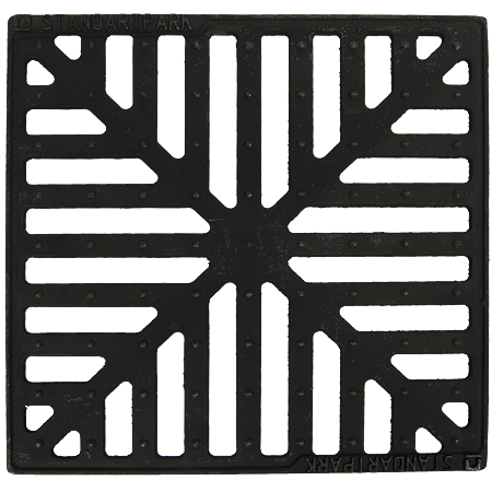 Gratar pluvial in "fulga", fonta, 28 x 28 cm