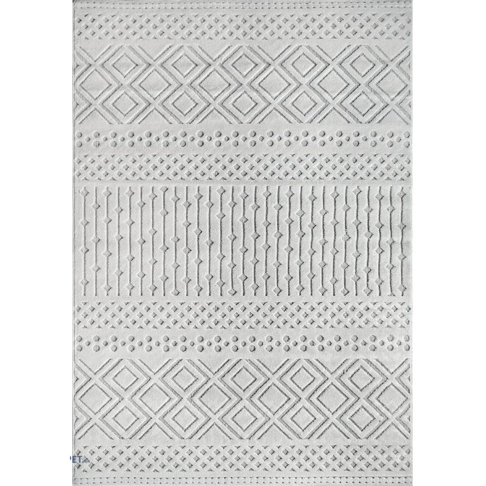 Covor modern Oksi 38003/100, polipropilena, alb, 80 x 150 cm 150