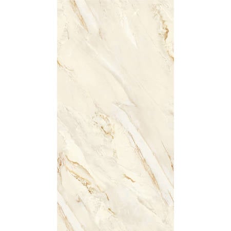Gresie interior/exterior portelanata glazurata Magnetic Crema Pearl, rectificata, crem, semi-mat satinat, aspect marmura, 8 mm, 80 x 160 cm