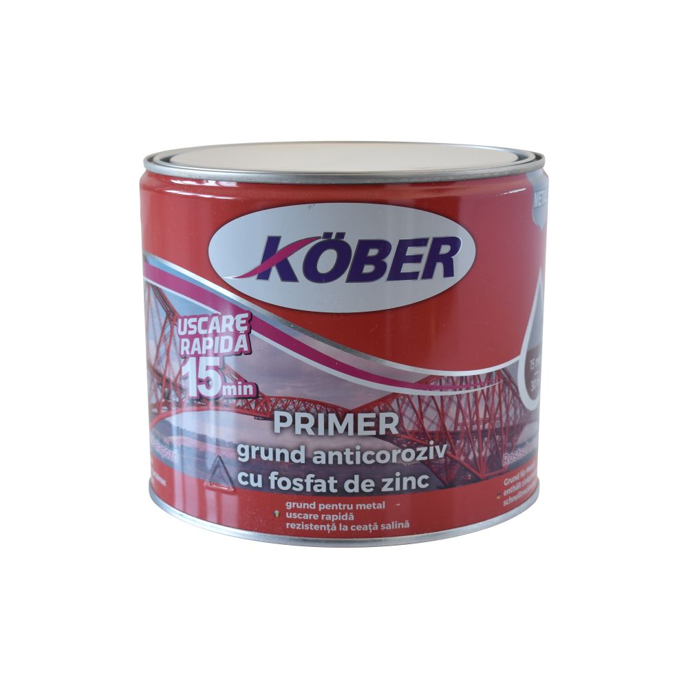 Grund pentru metal, Kober Primer, interior/exterior, rosu oxid,2,5 L Grund