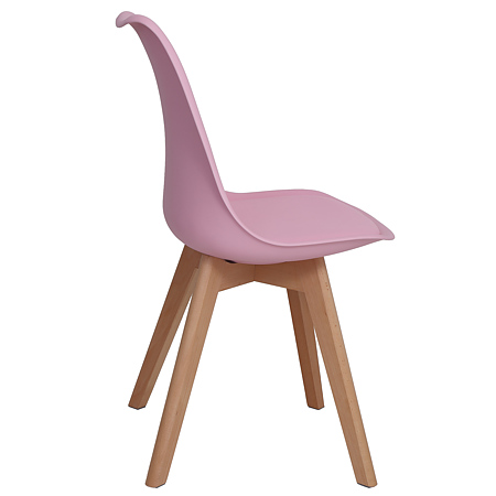 Scaun bucatarie tapitat roz Depozitul de scaune Celia, piele ecologica, cadru lemn, max. 110 kg, 48.5 x 50 x 82.5 cm