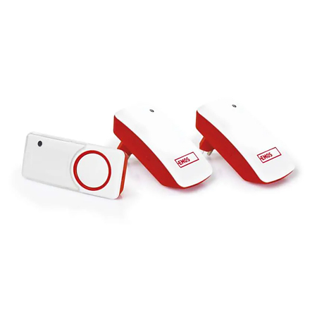 Sonerie wireless Emos P5750.2R, 1 buton, 2 module interior, 150 m, IP44, 10 melodii