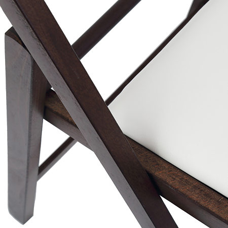 Scaun pliabil lemn Basic, wenge-alb, sezut piele ecologica, 79 x 42 cm