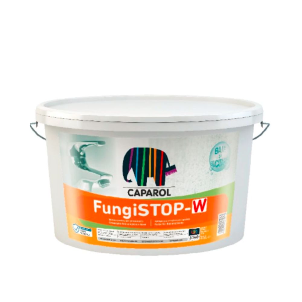 Vopsea lavabila antimucegai Caparol Fungistop-W, interior, baie si bucatarie, alb, 2,5 l (25