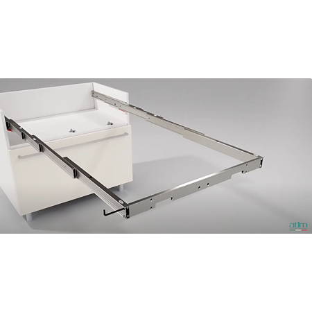 Sistem masa rabatabil Atim Party, aluminiu, argintiu, 900 x 1380 mm