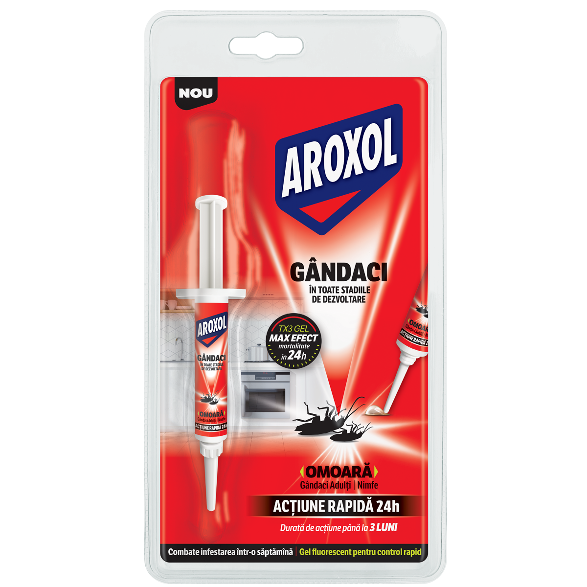 Insecticid gel impotriva gandacilor Aroxol TX3, seringa 5 ml Aroxol