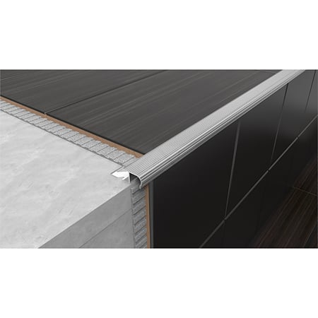Profil incorporabil pentru treapta SET S82, semirotund, aluminiu, 12,5 mm, argintiu, 2,5 m