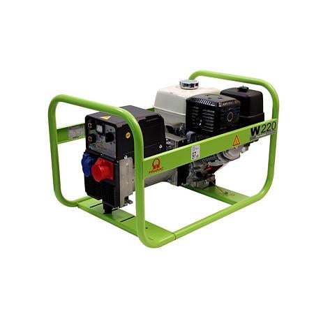 Generator de sudura trifazat Pramac W220 cu motor Honda GX390, 400/230 V, 50 Hz, capacitate rezervor 6.1 l