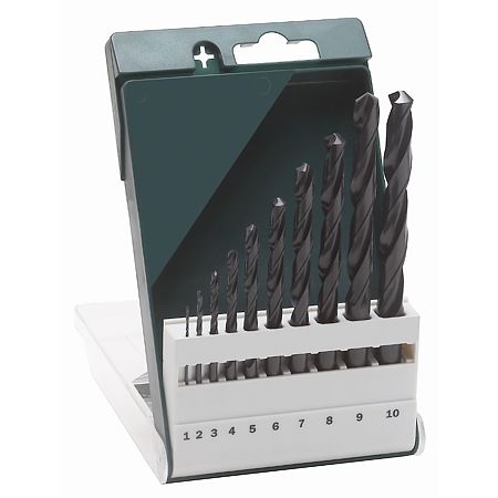 Set 10 burghie Bosch HSS-R DIN 338, mandrina standard, pentru metal, 1-10 mm