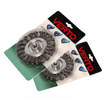Perie conica, pentru polizor unghiular, Verto 62H140, diametru 115 mm