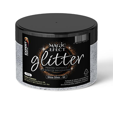 Sclipici decorativ Glitter G4 Magic Efect, 150g, shine silver, 150 gr
