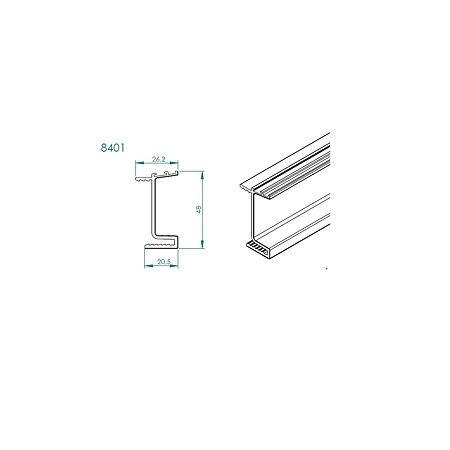 Profil Gola PLS 8401, orizontal/vertical, nuc, 3 m