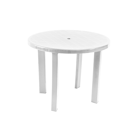 Masa rotunda pentru gradina Garden Napochim, plastic, 90x90x70 cm, alb