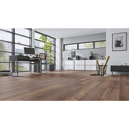 Parchet laminat 10 mm Kronotex Amazone 4766 Oak Petterson Dark, nuanta inchisa, stejar, clasa de trafic intens 33, click, 1380 x 157 mm