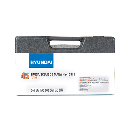Trusa de surubelnite si accesorii Hyundai HY-15513, 45 piese